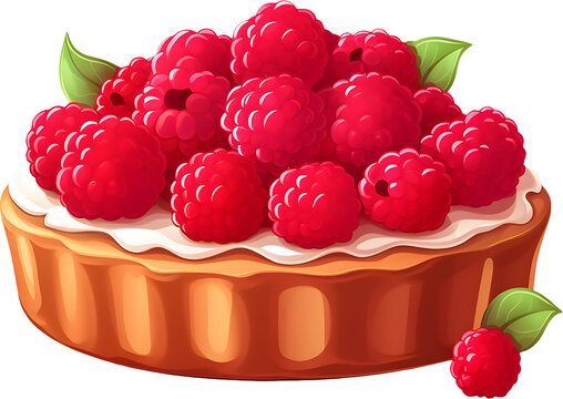recommend clip art: A round raspberry pie filled with raspberries. 라즈베리가 듬뿍 올라간 원형 라즈베리 파이