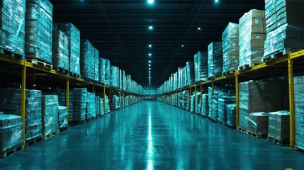 Warehouse management system showing live updates close up streamlined organization whimsical overlay office setting