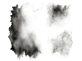 Obraz premium Three beautiful black ink splashes forming an abstract watercolor effect, ideal for artistic projects.