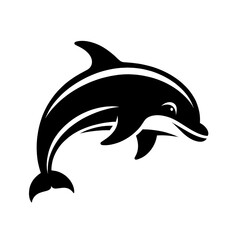Obraz premium Black dolphin icon.