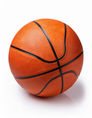 Fototapeta premium Orange Basketball on White Background Sport Game Competition