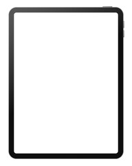 Apple iPad Pro tablet pc blank screen mockup template. Modern portable computer device black frame vector illustration