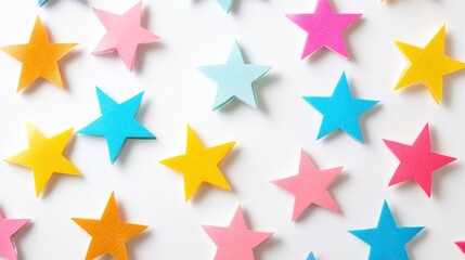 Obraz premium Glitter stars created from two colors of packaging tape on a white background.