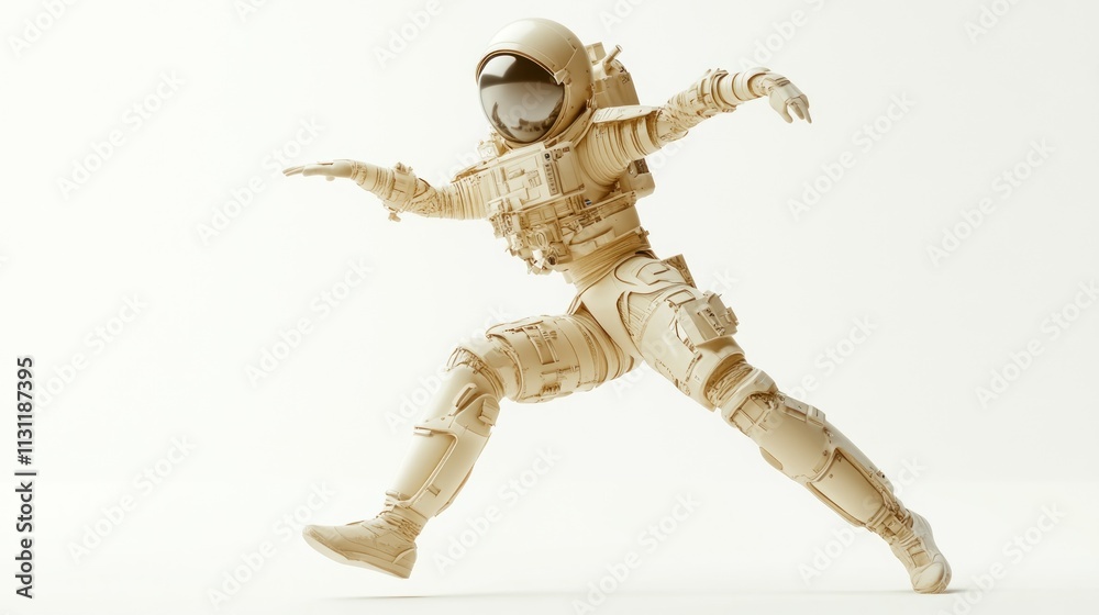 Leinwandbilder a detailed model of an astronaut in a dynamic pose, showcasing design and creativity.