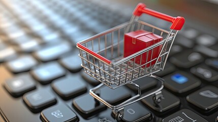 Online Shopping: A Miniature Shopping Cart on a Keyboard