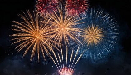 illustration of colorful fireworks above the city with spectators for new year event celebration or celebration