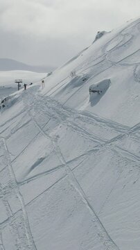Ski Vacationer Drone View