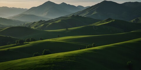 panorama of the green mountains