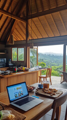 Fototapeta premium Cozy but Messy Wooden Bungalow Interior in Bali