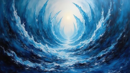 Broken icy crystals. Magnificent burst of icy fragments propelled in suspended animation, captured against a murky void, illustrating a frozen spectacle.