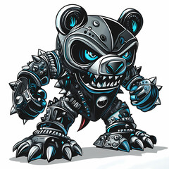 Fototapeta premium Cybernetic Panda Warrior: A Futuristic Illustration