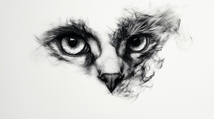 Fototapeta premium Monochrome animal faces with expressive eyes, each portraying emotions like playfulness and innocence