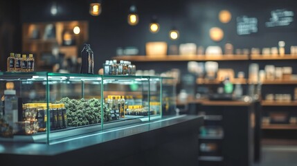 Modern Dispensary Interior with Display Cases