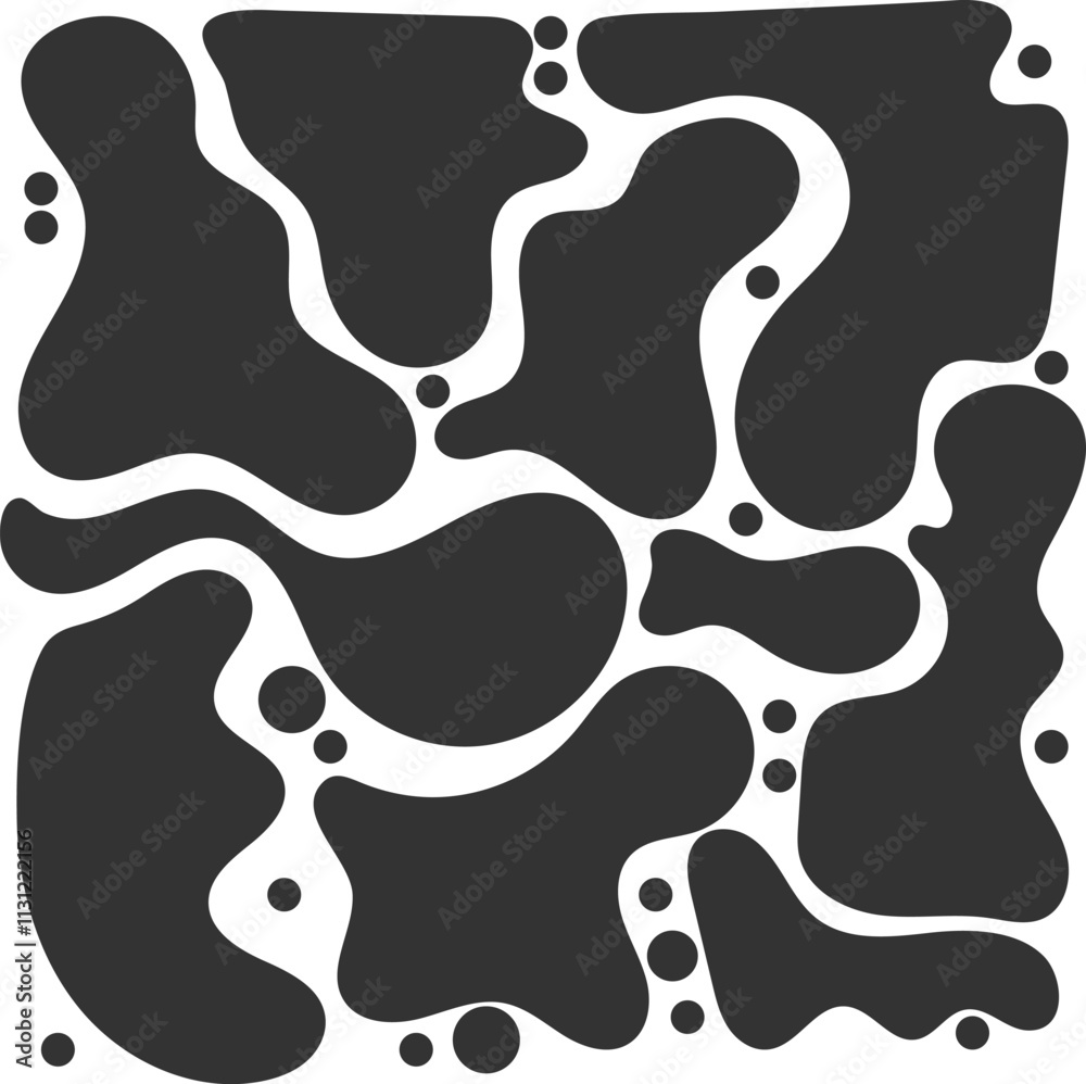 Wall mural abstract background with organic flowing shapes creating dynamic visual interest