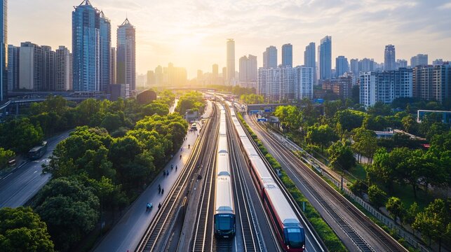 Visualize transportation and urban mobility solutions with images that portray urban transportation systems, sustainable mobility options, and the evolving landscape of urban mobility
