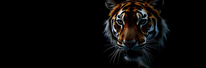 Fototapeta premium Tiger on black background