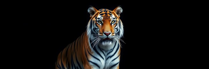 Fototapeta premium Tiger on black background