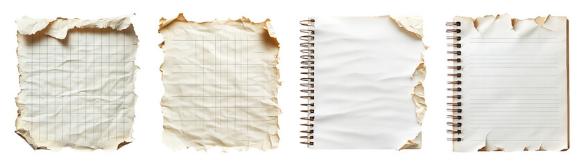 Obraz premium Torn Paper Sheets on Transparent Background