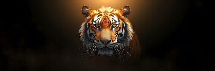 Tiger on black background