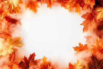 Obraz premium Vibrant autumn leaves create a beautiful frame for your seasonal projects.
