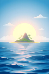 Serene Island Sunset