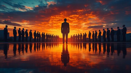 59 Showcase leadership and influence in action with imagery that portrays effective leadership qualities, visionary leadership styles, and the impact of leadership on organizational success