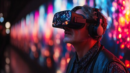 63 Explore the immersive world of virtual reality with imagery that illustrates VR technology, augmented reality applications, and the transformative impact of digital experiences