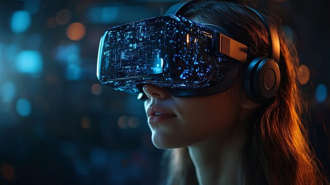 63 Explore the immersive world of virtual reality with imagery that illustrates VR technology, augmented reality applications, and the transformative impact of digital experiences