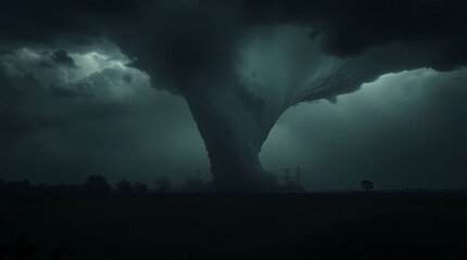 Tornado Storm Illustration, Cyclone Twister Natural Disaster, High Winds, Destruction, Clouds, Rain