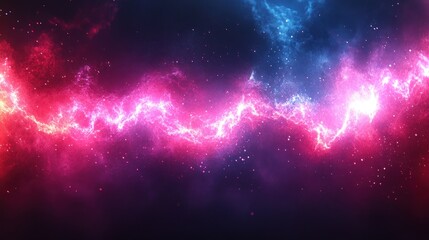 Fototapeta premium Abstract cosmic energy flow, vibrant pink and blue nebulae