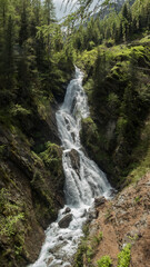 waterfall in jaufental in south tyrol