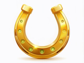 A gleaming gold horseshoe symbolizing good fortune, perfect for casino themes. Low light photography enhances its radiant allure, ideal for luck-themed designs and invitations.