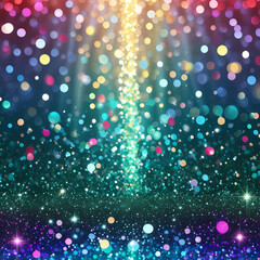 Colorful Shiny Christmas Background, A Celestial Symphony of Twinkling Stars and Sparkling Snowflakes, A Night Sky Adorned with Festive Fireworks and Delicate Snowflakes, A