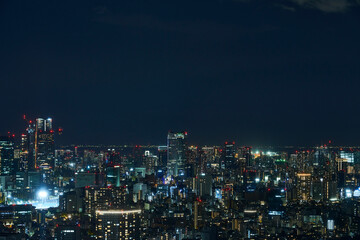 Obraz premium 静寂の中の都市、青と黒の交響曲_012