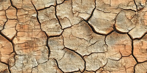 Fototapeta premium Seamless cracked wood grain texture for natural design backgrounds