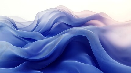 Obraz premium Soft pastel blue and pink waves create soothing abstract fluid forms images
