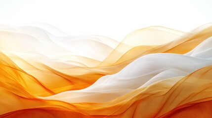 Fototapeta premium Abstract orange and white fabric waves.