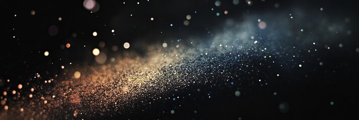 Obraz premium rainbow dust powder particles explosion, on black background for overlay