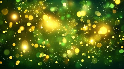 Obraz premium Blurred green yellow bokeh background. Luminous spring colors. Abstract background for an ecological environmental concept.