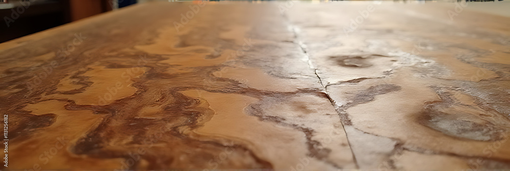 Poster the surface of a beautifully crafted wooden table features a unique and visually appealing textured 