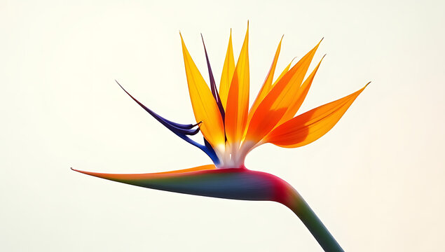 The Strelitzia flower, also known as the bird of paradise, is often used on transparent backgrounds and designs._00004_