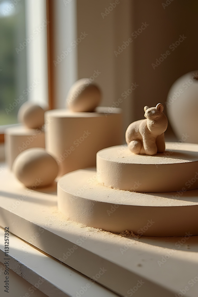 Poster The sandstone top product display platform utilizes selective focus to die cast key features into a visually appealing design._00004_