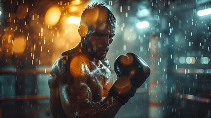 Boxing workout in progress