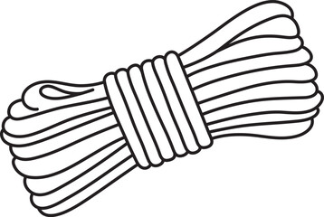Obraz premium skein of rope, adult sex toy, accessories for bdsm sex games, linear black and white icons, doodle and sketch style, hand drawing