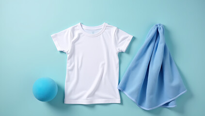 The dryer ball is paired with a white undershirt and blue colored washing and cleaning cloth concepts in mind._00002_