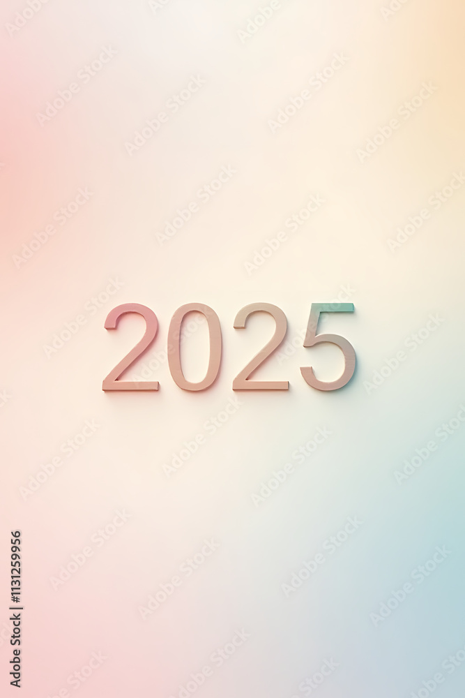 Poster the 2025 mockup features a design with a soft pastel colored background that promotes goal setting a