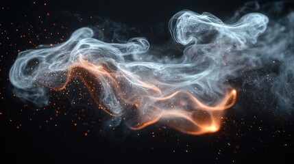 Obraz premium Abstract swirling smoke and fire.