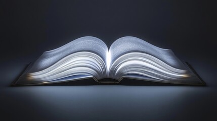 Open book with glowing pages, symbolizing effective learning and education. The image captures the essence of creativity, imagination, and the power of reading to expand horizons