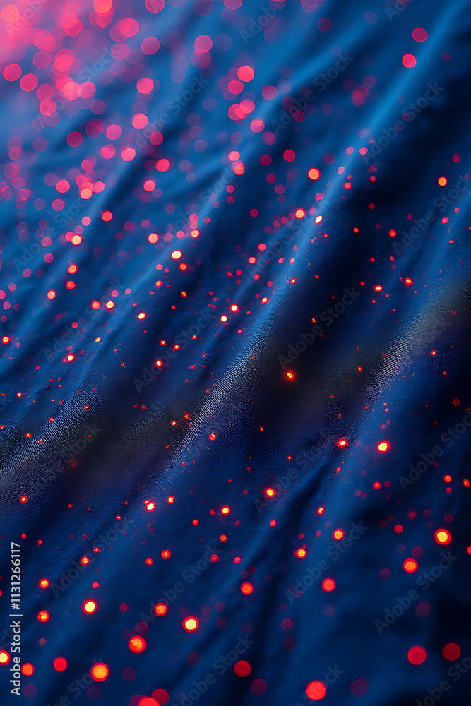 Aufkleber Red dots on blue fabric create a decorative design used for key visuals in various marketing applications and designs._00003_