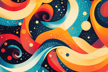 Obraz premium Vivid abstract swirls, patterns